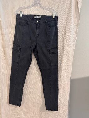 Old Navy Rockstar High Rise Black Cargo Skinny Jeans 14